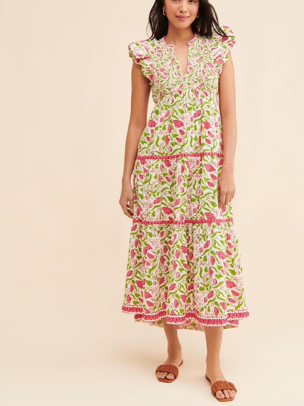 Saylor Almina Tiered Midi Dress